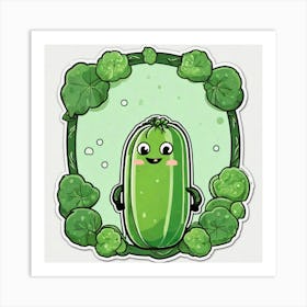 Cute Cucumber Sticker Art Print