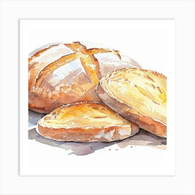 Editorial Art White Background Bread 1 Art Print