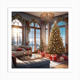 Christmas Living Room 1 Art Print