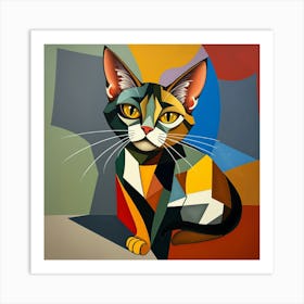 Abstract Cat Painting Art Print