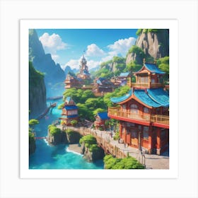 Asian Village Art Print