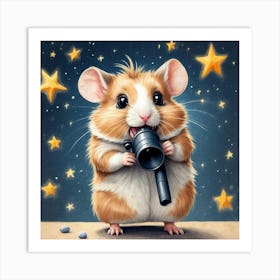 Hamster With Telescope 8 Art Print