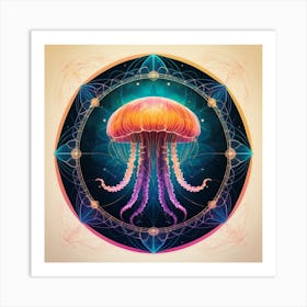 Psychedelic Jellyfish Art Print