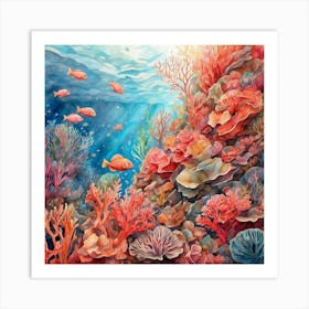 Coral Reef Painting Art Print