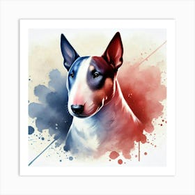 Watercolor Bull Terrier 1 Art Print