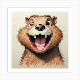 Groundhog Drawing Art Print