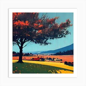 Tree In A Field 4 Art Print