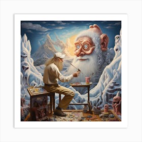 Santa Painting Art Print