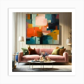 A Photo Of A Large Canvas Painting 2 Art Print