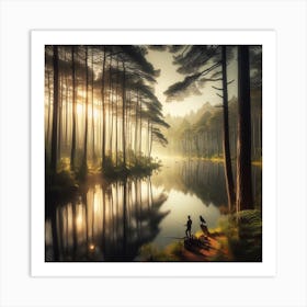 Sunrise In The Forest 1 Art Print