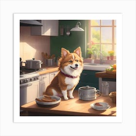 Canine Culinary Curiosity Art Print