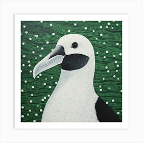 Ohara Koson Inspired Bird Painting Albatross 2 Square Art Print