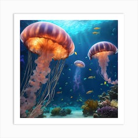 Jellyfish In The Ocean Art Print