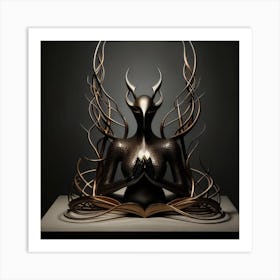 Demon On A Book Art Print