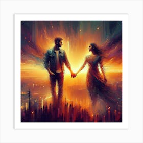 Serene Sunset Embrace Art Print