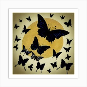 Butterfly Silhouettes Art Print