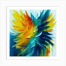 Gorgeous, distinctive yellow, green and blue abstract artwork 10 Art Print