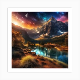 Mountain Landscape Wallpaper 2 Art Print