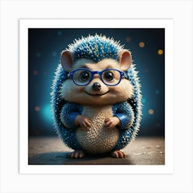 Hedgehog With Glasses 6 Art Print