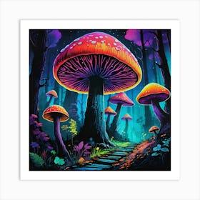 Mushroom Forest Art Print