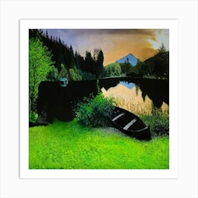 Ethereal Sunset Lake Art Print