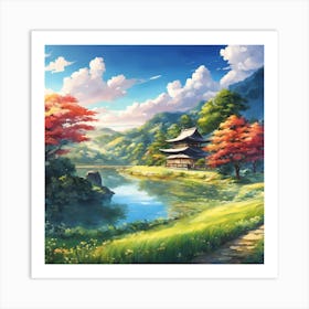 Japanese Landscape Art Print