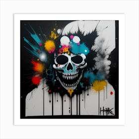 Skull Splatter Art Print