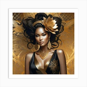 Gold And Black 1 Art Print