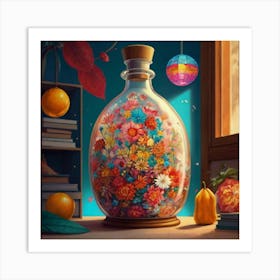 Jar Of Flowers Art Print