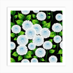 White Chrysanthemums 4 Art Print