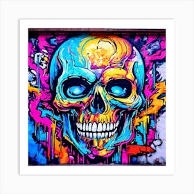 Colorful Skull Painting Art Print