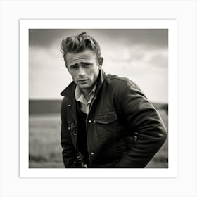 Black And White Photograph Of James Dean Art Print