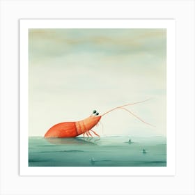 Red Shrimp In The Ocean Poster