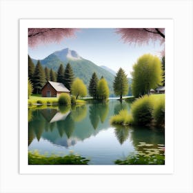 Lake In The Mountains 9 Art Print