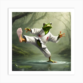 Karate Frog Art Print