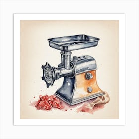 Watercolor Illustration Of A Meat Grinder Art Print