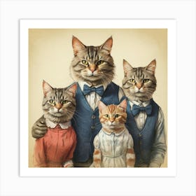 Family Of Cats 4 Art Print