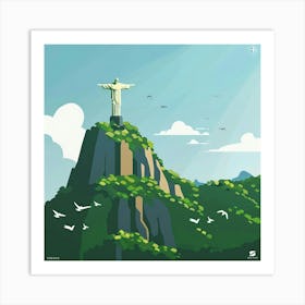 Christ The Redeemer Statue In Rio Art Print