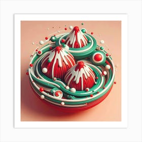 3d Christmas Ornaments Art Print