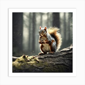 Squirrel In The Forest 255 Art Print