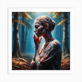 Woman In The Woods 28 Art Print