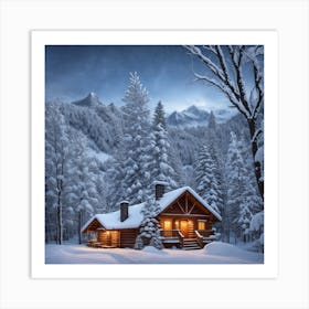 A Dreamy Winter Wonderland With Snow 1 Art Print