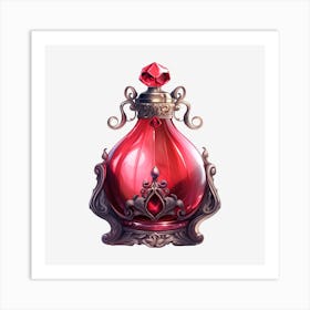 Red Perfume Bottle 6 Art Print