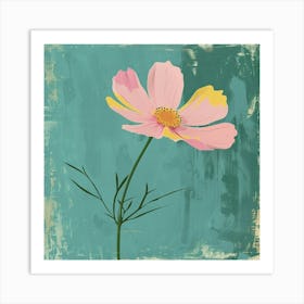 Cosmos 2 Square Flower Illustration Art Print