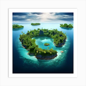 Heart Shaped Island Art Print