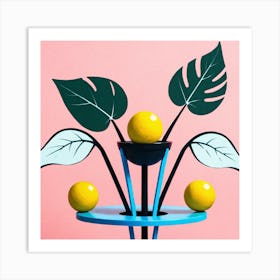 Lemons And Leaves Art Print