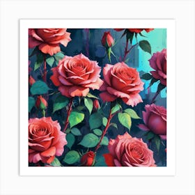 Roses Wallpaper 4 Art Print