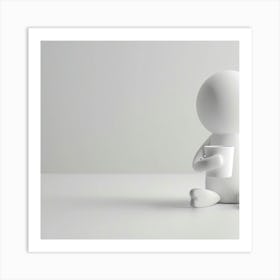 3d Man Holding A Cup Art Print