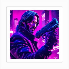 John Wick with Gun Art Print