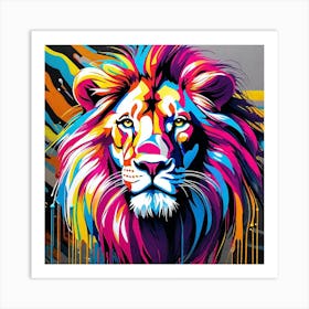 Colorful Lion 15 Art Print